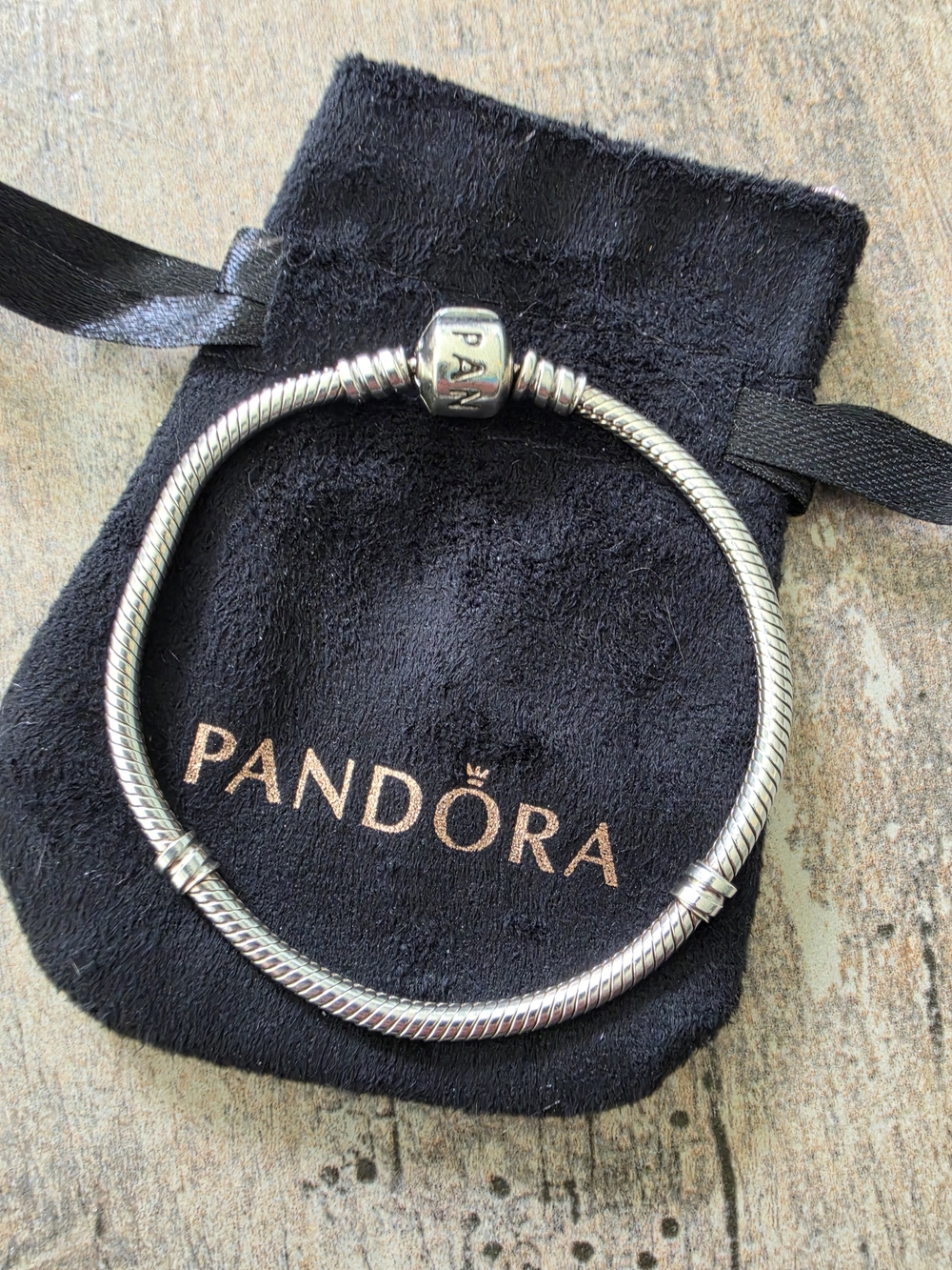 Pandora Silver Snake Chain Bracelet with Signature Barrel Clasp